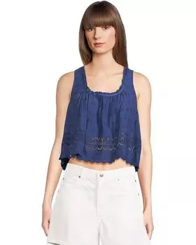 Топ Free People Marina Eyelet Tank, цвет Bellwether Blue