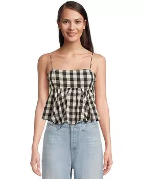 Топ Free People Mia Plaid Tank, цвет Black Combo