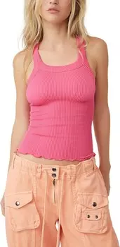 Топ Free People Ribbed Seamless Tank, цвет Raspberry Sorbet