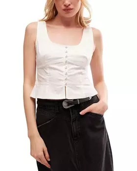 Топ Free People Sally Corset Top Solid, цвет Bright White
