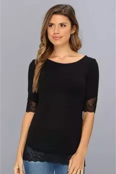 Топ Free People Sheer Scallop Cami, черный