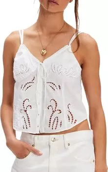Топ Free People Sweet Sammi Eyelet Top, цвет Lucient White