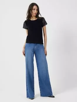 Топ French Connection Mozart с короткими рукавами, черный