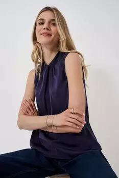 Топ футляр с закрученным воротом Crew Clothing Company, синий