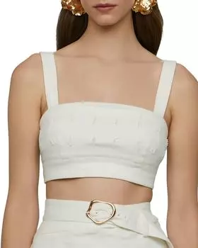 Топ Gabi из фактурного твила Amur, белый