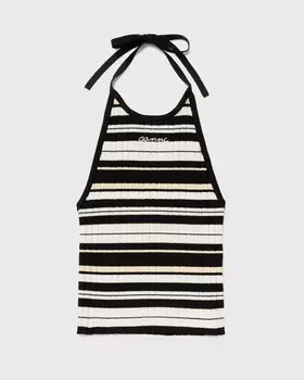 Топ Ganni Future Viscose Rib Halterneck Top, цвет multicolour