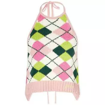 Топ GANNI Graphic Halterneck, мультиколор