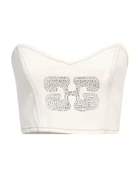 Топ Ganni, кремовый