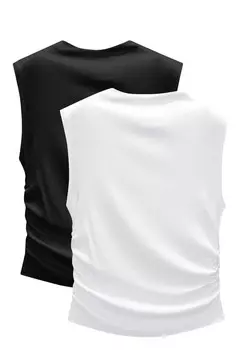 Топ GATHERED PACK OF 2 PULL&BEAR, белый