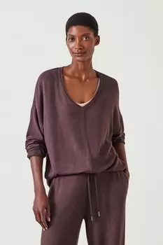 Топ Gillian supersoft с V образным вырезом Hush, фиолетовый