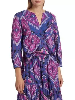 Топ Gilo с геометрическим узором и разрезом на шее Ba&Sh, синий