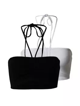 Топ Gina Tricot ARONIA, черный/белый