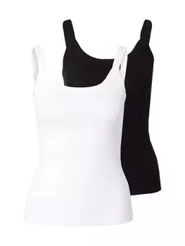 Топ Gina Tricot, черный/белый