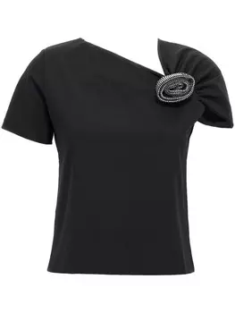 Топ Giuseppe Di Morabito с брошью, черный