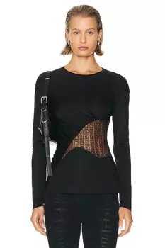 Топ Givenchy 4G Lace Cut Out, черный