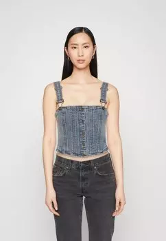 Топ GO BUSTIER Guess Originals, синий деним
