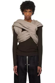 Топ «Голливуд Тройной пончик» серо-коричневого цвета Rick Owens