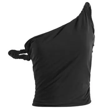 Топ Good American Sandwashed Jersey Twist T-Shirt, черный