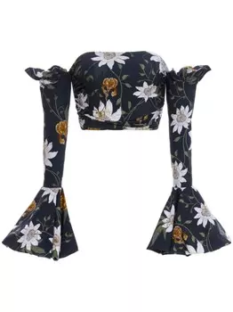 Топ Gracia Pasiflora с цветочным принтом Agua By Agua Bendita, синий