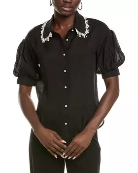 Топ Gracia с бисером, черный