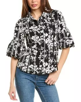 Топ Gracia с рукавами-колоколами, черный