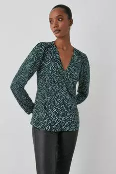 Топ Green Spot со сборками спереди Debenhams, зеленый