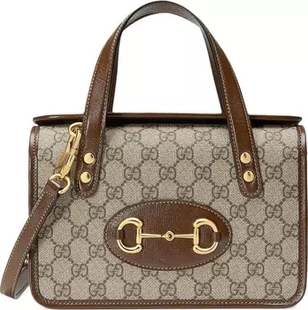 Топ Gucci Horsebit 1955 Mini Top Handle Bag Brown, коричневый