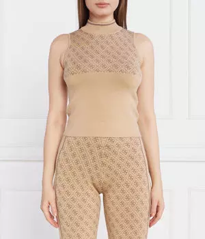 Топ Guess Jeans Slim Fit, бежевый