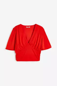 Топ H&M Gathered Crop, красный