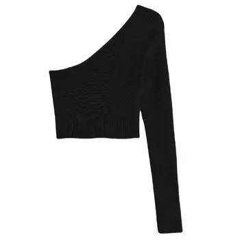 Топ H&amp;M One-shoulder Rib-knit, черный