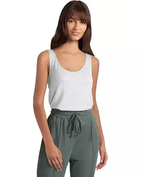 Топ H Halston Mixed Media Top, цвет Chalk/Thyme Stripe