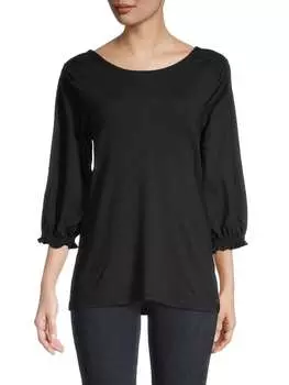 Топ H Halston с вырезом лодочкой, черный