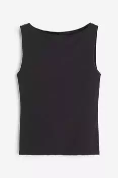 Топ H&M Boat-neck Sleeveless, черный