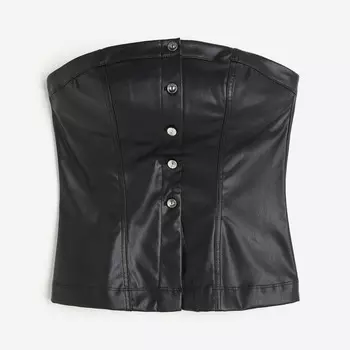 Топ H&M Coated Corset-style, черный