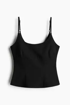 Топ H&M Corset-Style Camisole, черный