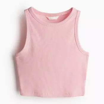 Топ H&M Crop Tank, светло-розовый