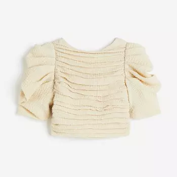 Топ H&M Draped Crop, светло-бежевый