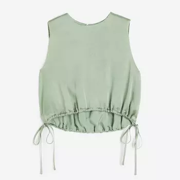 Топ H&M Drawstring, светло-зеленый
