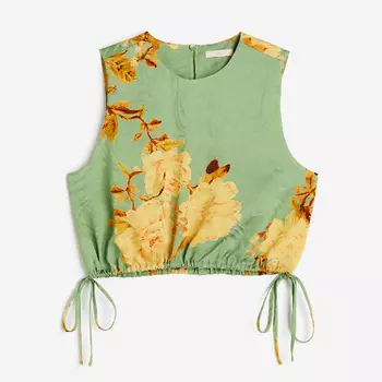Топ H&M Drawstring, зеленый