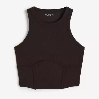 Топ H&M DryMove Sports, темно-коричневый