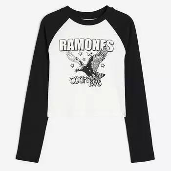 Топ H&M Kids Printed Jersey Ramones, белый