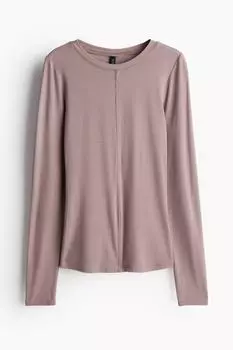 Топ H&M Long-sleeved Jersey, серо-коричневый