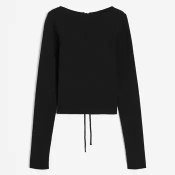 Топ H&M Open-backed Knit, черный