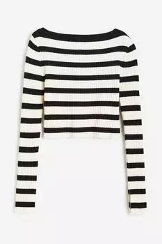 Топ H&M Rib-knit, кремовый