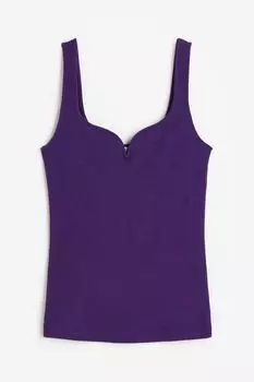 Топ H&M Ribbed Tank, фиолетовый