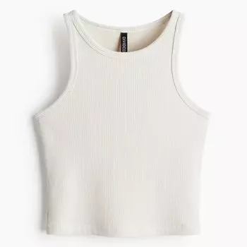 Топ H&M Ribbed Tank, светло-бежевый