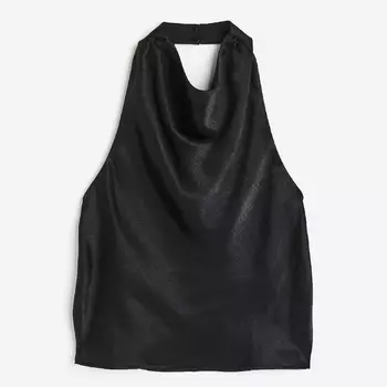 Топ H&M Satin Halterneck, черный