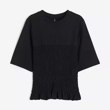 Топ H&M Smocked, черный