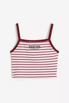 Топ H&M Stranger Things Printed Camisole, светло-розовый/бордовый