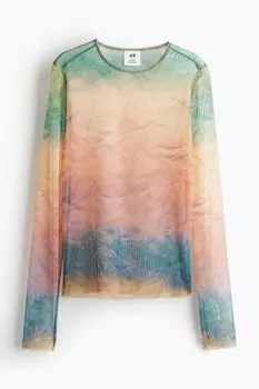 Топ H&M Studio Collection Sheer Printed, мультиколор